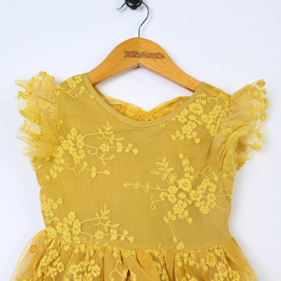 Delighted Mustard Themed Little Girl Frock Frock Iluvlittlepeople 