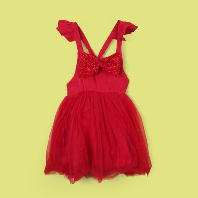 Delighted Red Little Girl Frock Frock Iluvlittlepeople 6-9 Months Red Summer