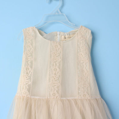 Sober Creamy White Themed Girls Frock Set Frock Iluvlittlepeople 