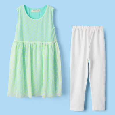 Desire Green Themed Girls Frock Set Frock Iluvlittlepeople 2-3 Years Green Summer