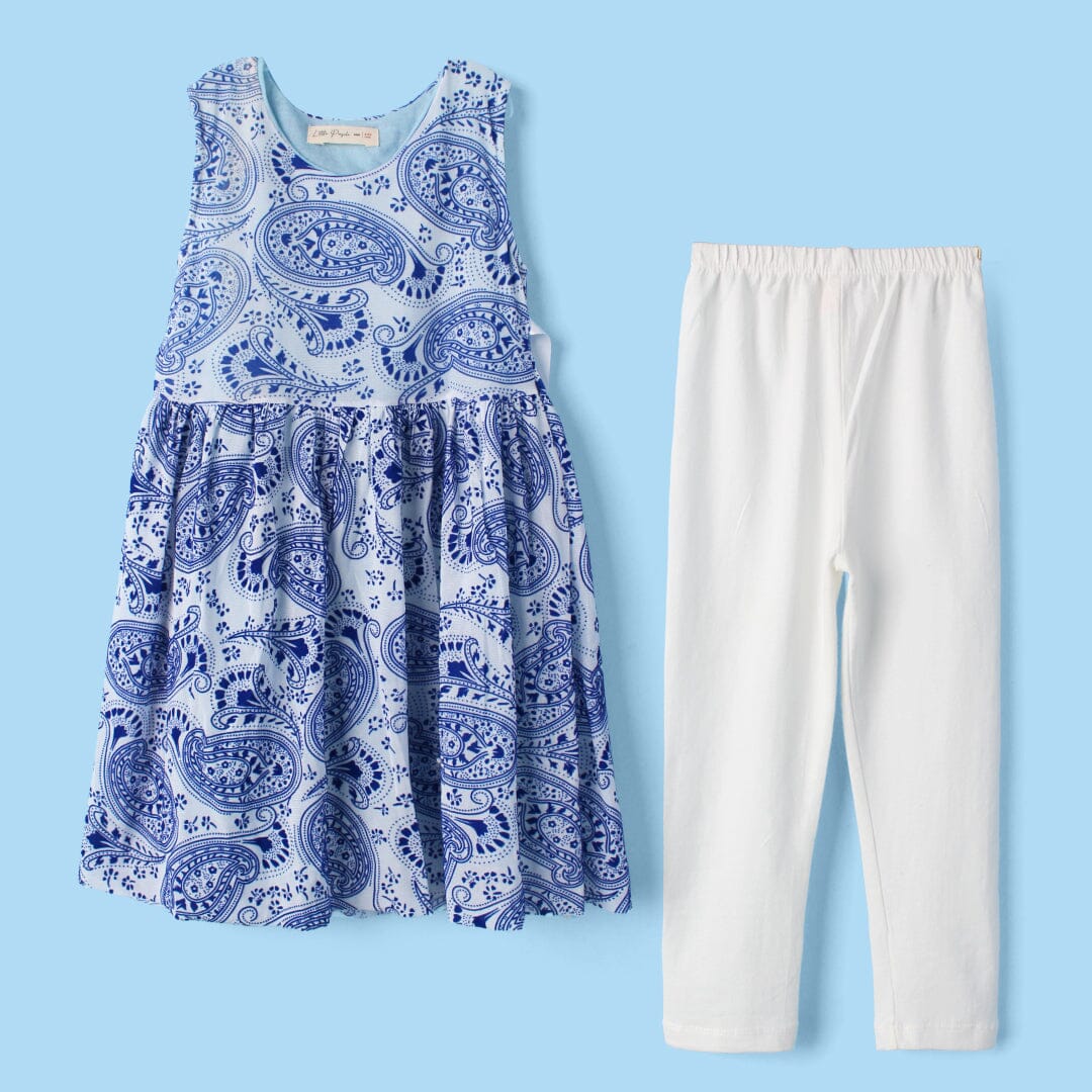 Fancy Blue Themed Girls Frock Set Frock Iluvlittlepeople 2-3 Years Blue Summer