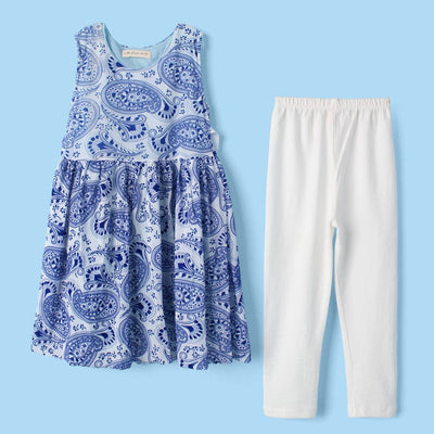 Fancy Blue Themed Girls Frock Set Frock Iluvlittlepeople 2-3 Years Blue Summer
