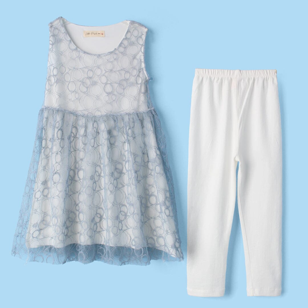 Dream Blue Themed Girls Frock Set Frock Iluvlittlepeople 2-3 Years Blue Summer