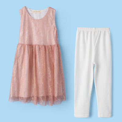 Decent Peach Themed Girls Frock Set Frock Iluvlittlepeople 