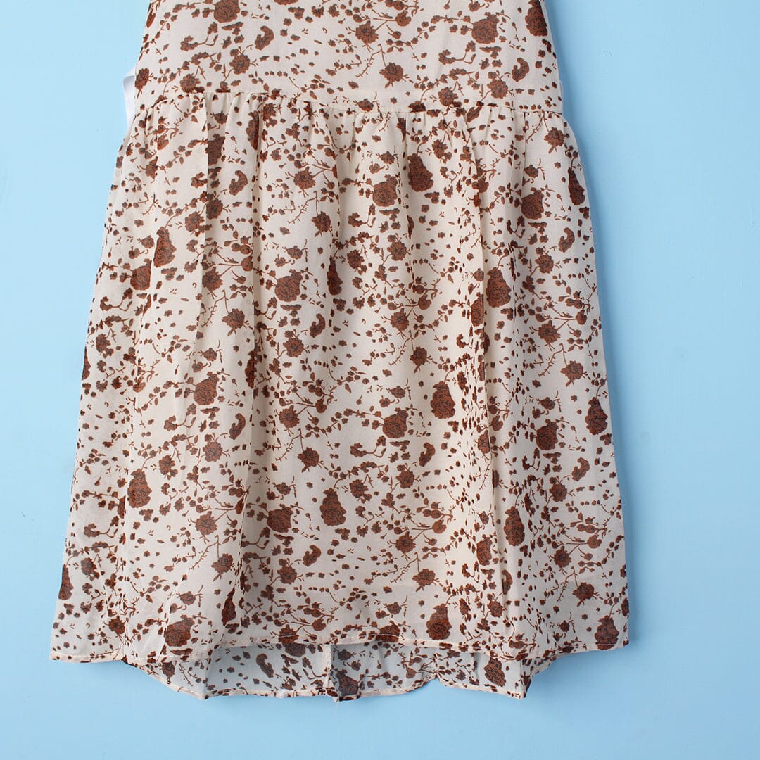 Stylish Beige Themed Girls Frock Set Frock Iluvlittlepeople 