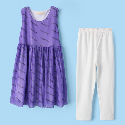 Urge Purple Themed Girls Frock Set Frock Iluvlittlepeople 2-3 Years Purple Summer