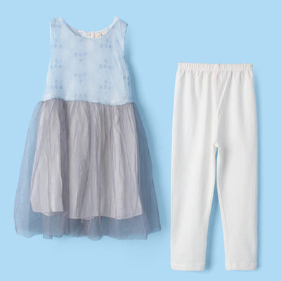 Dream Blue Themed Girls Frock Set Frock Iluvlittlepeople 3-4 Years Blue Summer