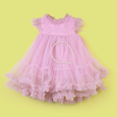 Delighted Pink Little Girl Frock Frock Iluvlittlepeople 9-12 Months Pink Summer