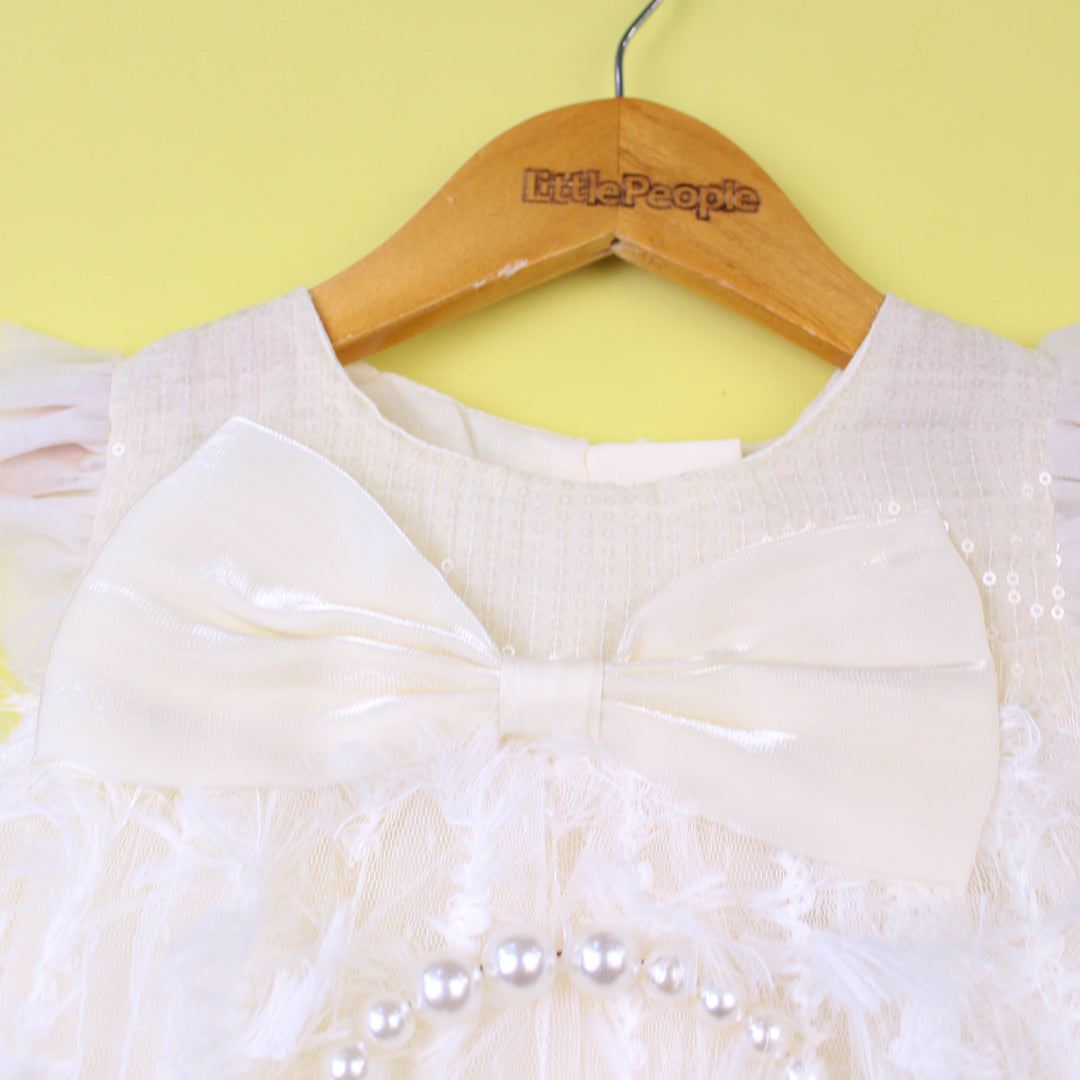 Delighted Off White Little Girl Frock