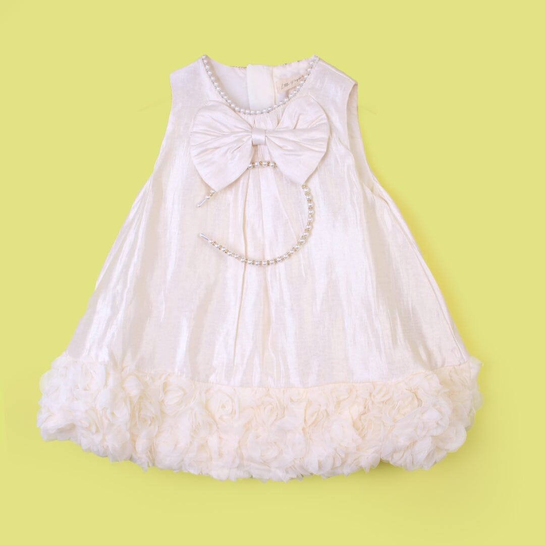 Delighted Off White Little Girl Frock Frock Iluvlittlepeople 4-5 Years Off White Summer