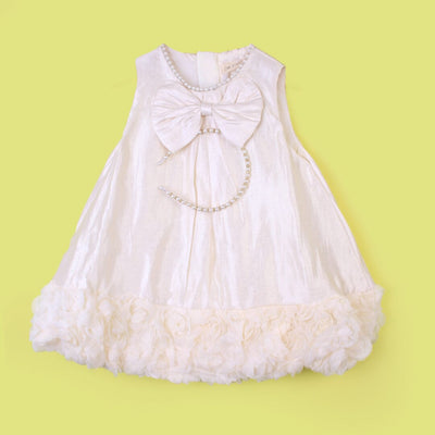 Delighted Off White Little Girl Frock Frock Iluvlittlepeople 4-5 Years Off White Summer