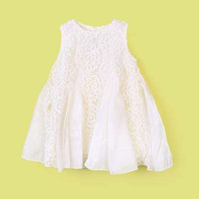 Delighted Off White Little Girl Frock Frock Iluvlittlepeople 12-18 Months Off White Summer