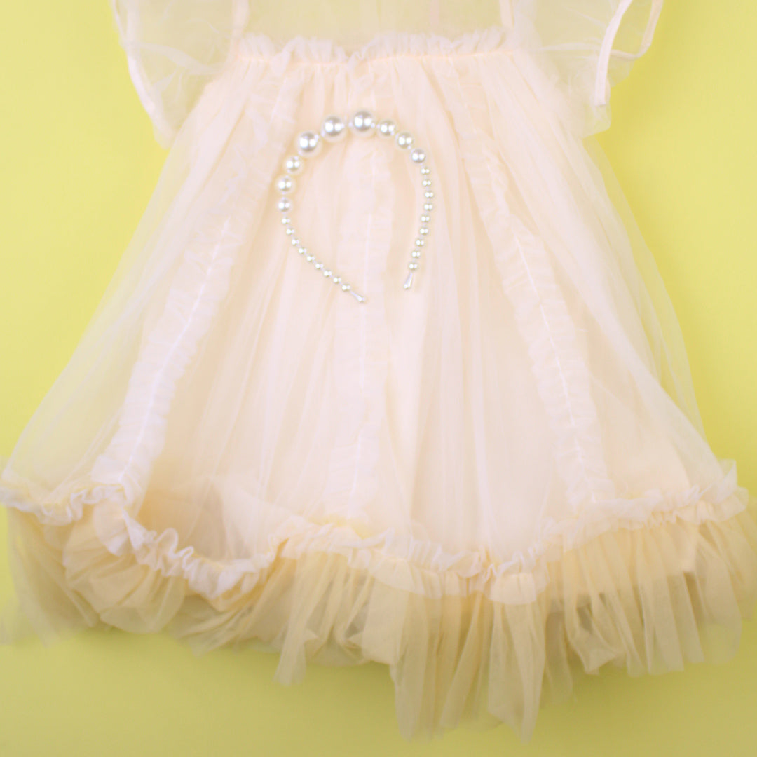 Delighted Off White Little Girl Frock