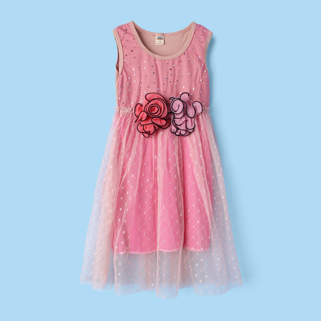 Sweet Pink Themed Girls Frock Frock Iluvlittlepeople 2-3 Years Pink Summer