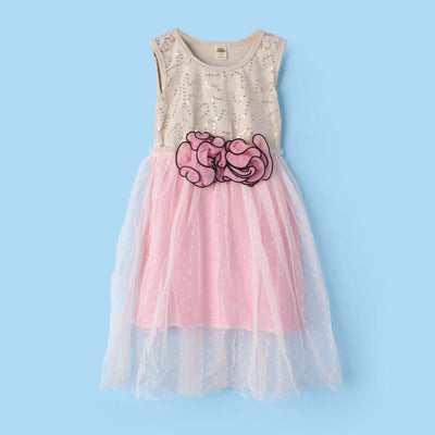 Stylish Beige Themed Girls Frock Frock Iluvlittlepeople 3-4 Years Beige Summer