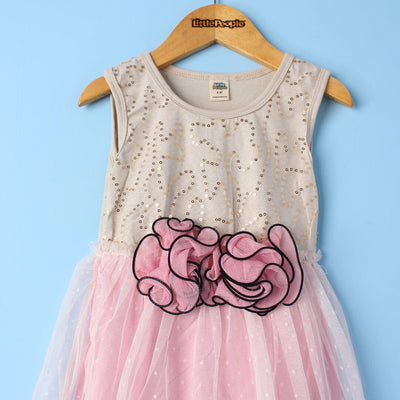 Stylish Beige Themed Girls Frock Frock Iluvlittlepeople 
