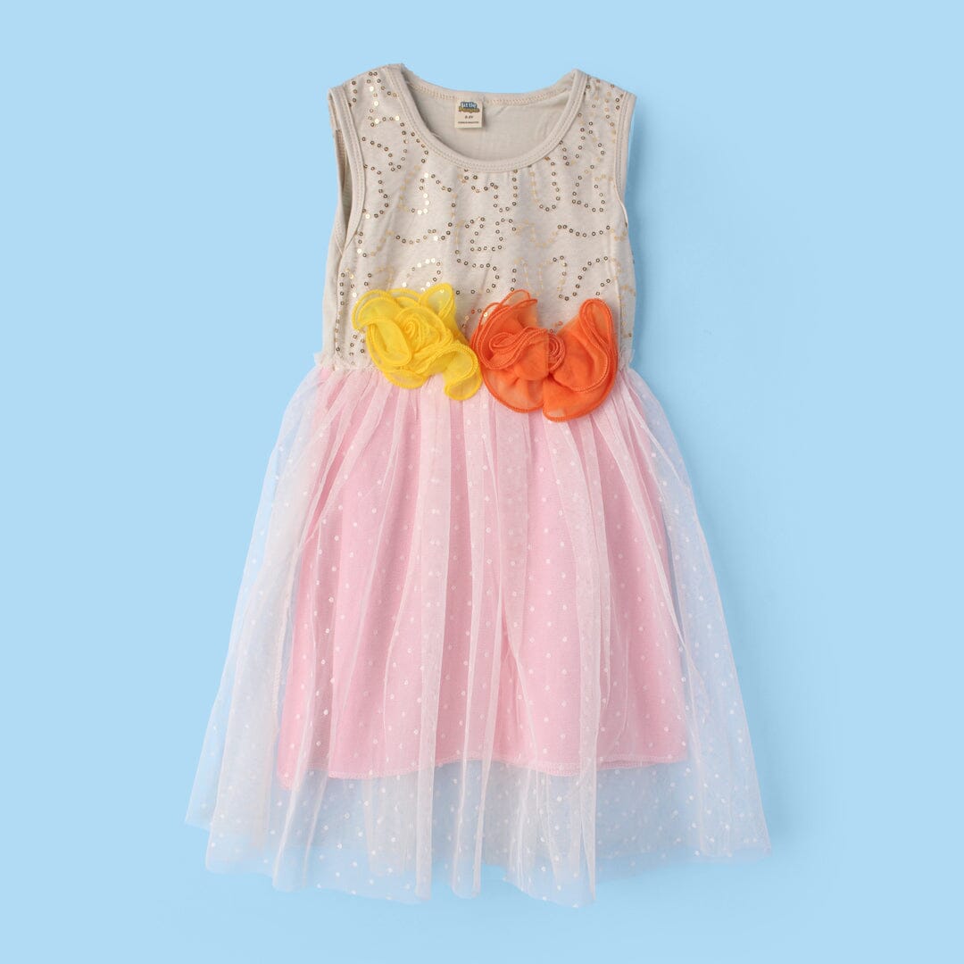 Admire Beige Themed Girls Frock Frock Iluvlittlepeople 2-3 Years Beige Summer