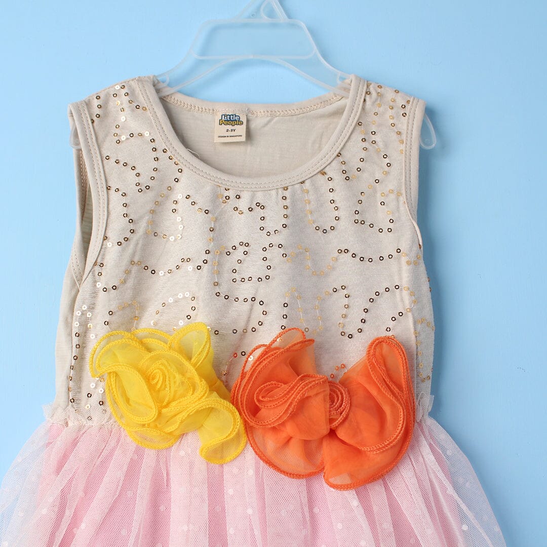 Admire Beige Themed Girls Frock Frock Iluvlittlepeople 