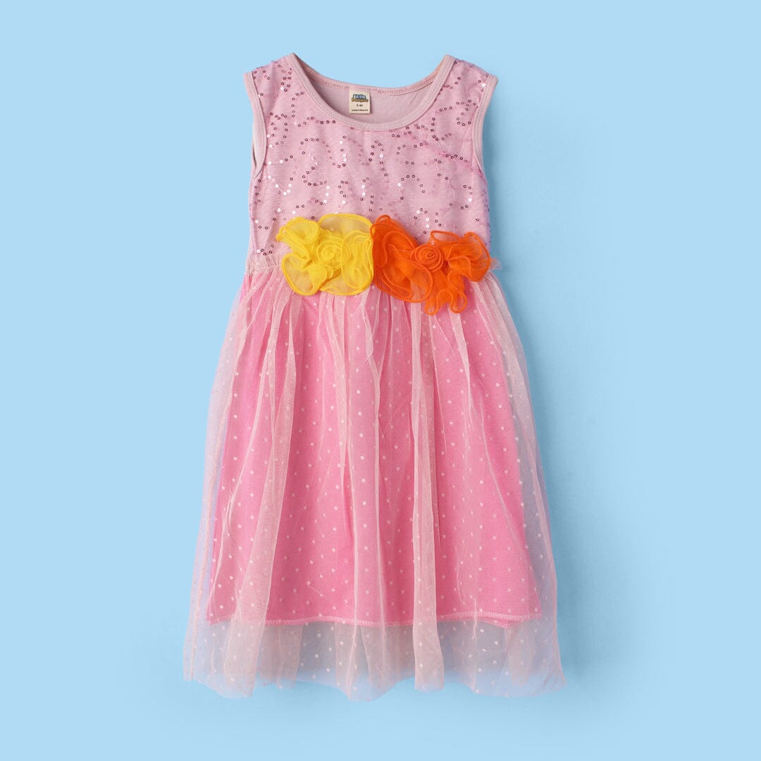 Urge Pink Themed Girls Frock Frock Iluvlittlepeople 3-4 Years Pink Summer