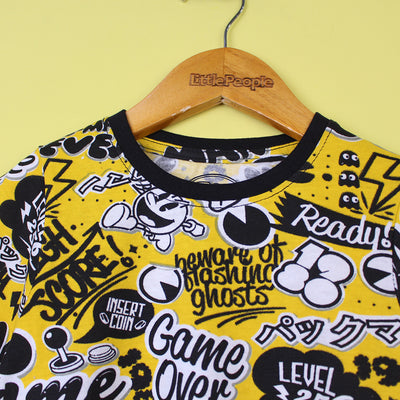 Yellow Themed Decent Boys T-Shirt