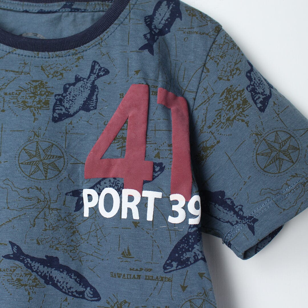 Stylish Blue Themed Boys T-Shirt T-Shirt Iluvlittlepeople 