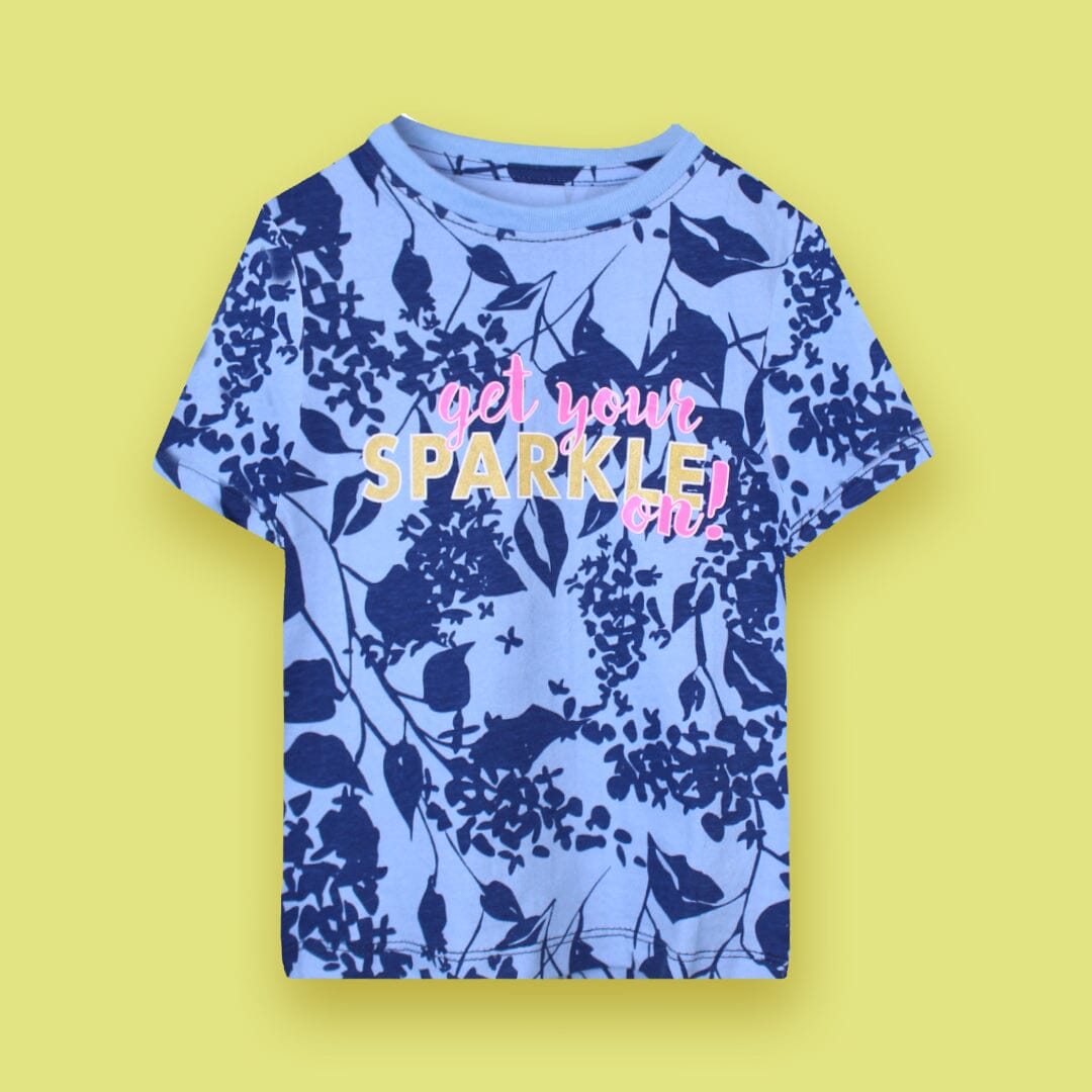 Blue Themed Decent Girls T-Shirt T-Shirt Iluvlittlepeople 3-4 Years Blue Summer