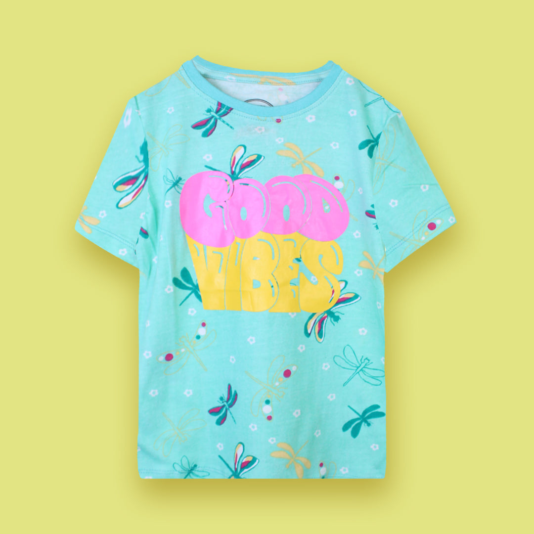 Aqua Themed Decent Girls T-Shirt