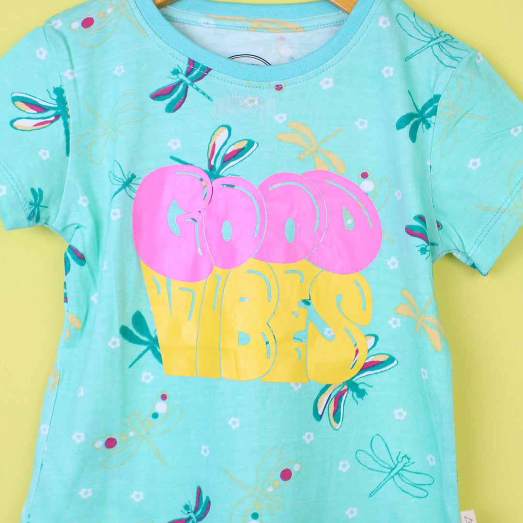 Aqua Themed Decent Girls T-Shirt