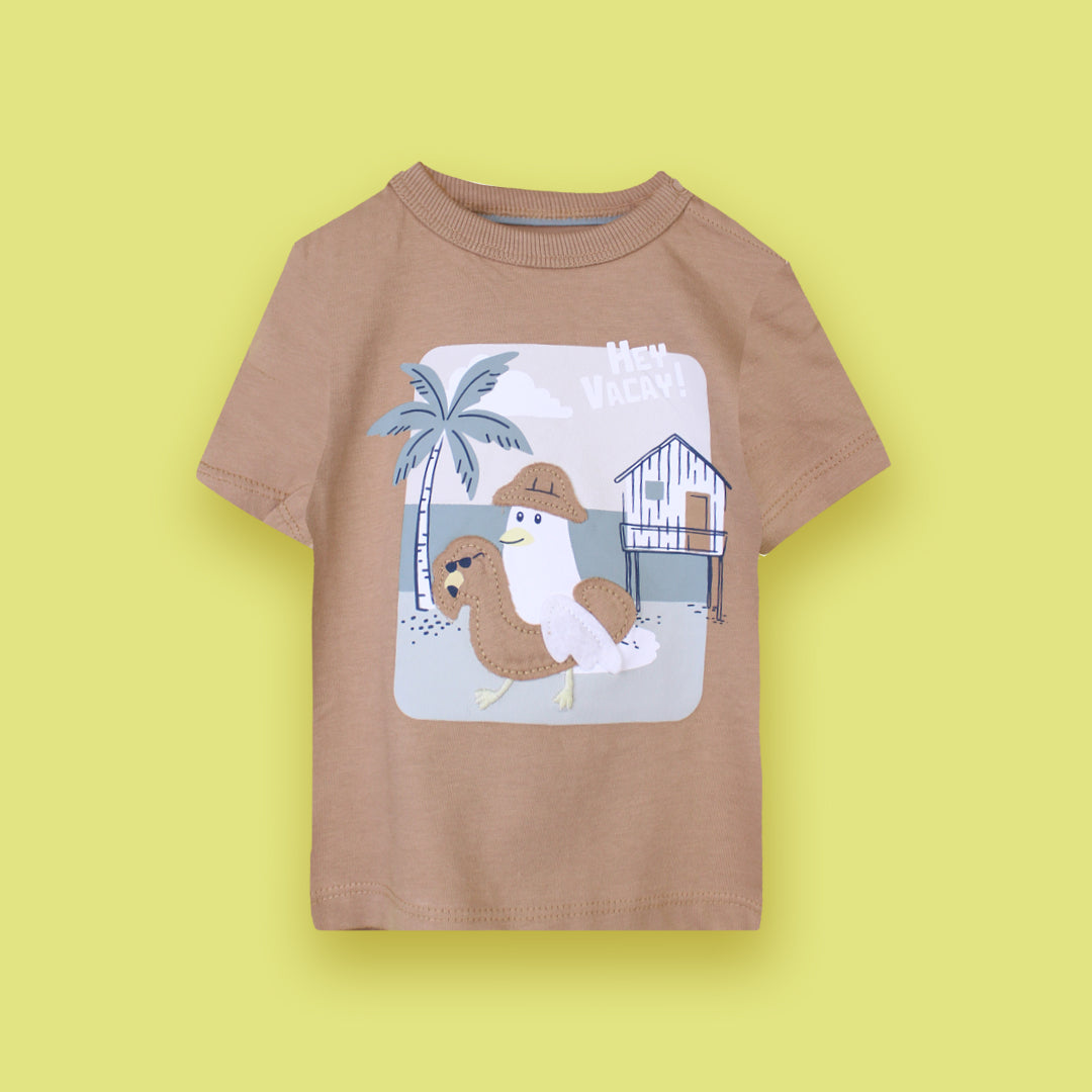 Brown Themed Decent Boys T-Shirt