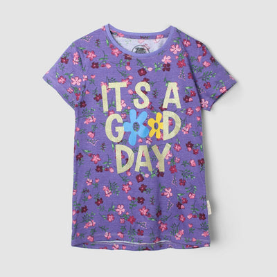 Urge Purple Themed Girls T-Shirt T-Shirt Iluvlittlepeople 10-12 Years Purple Summer