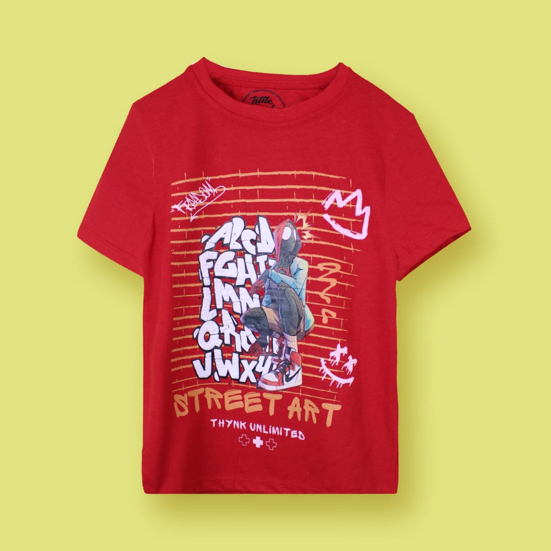 Red Themed Decent Boys T-Shirt T-Shirt Iluvlittlepeople 7-8 Years Red Summer