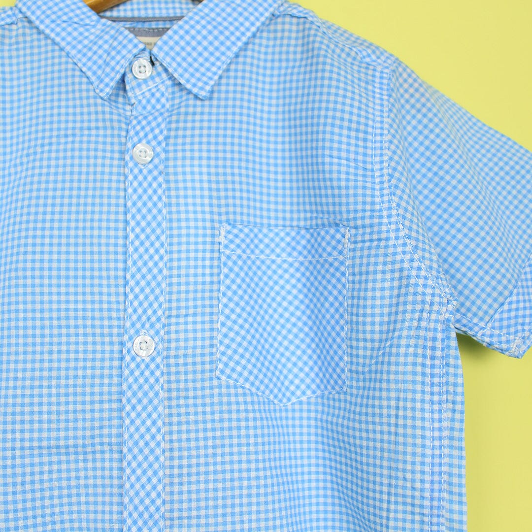 Decent Blue Themed Stylish Boys Casual Shirt Casual Shirt Iluvlittlepeople 