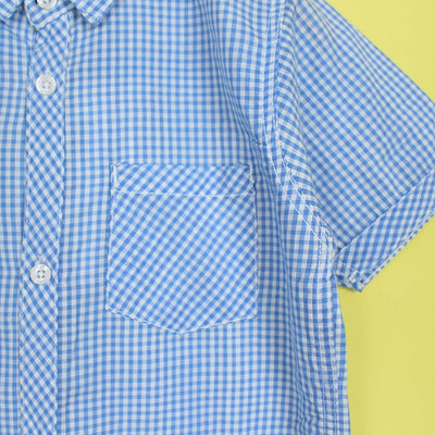 Decent Blue Themed Stylish Boys Casual Shirt Casual Shirt Iluvlittlepeople 