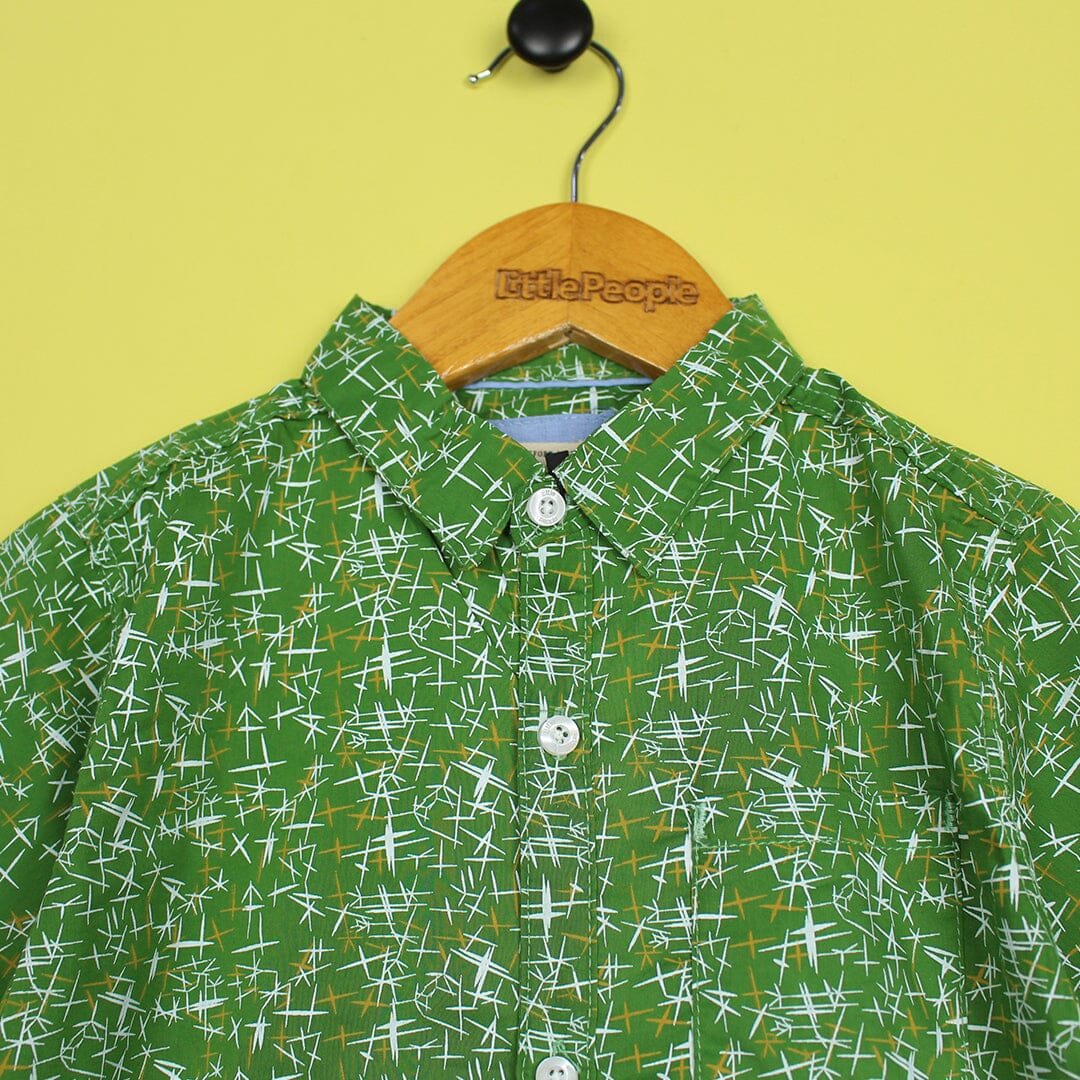 Decent Green Themed Stylish Boys Casual Shirt Casual Shirt Iluvlittlepeople 