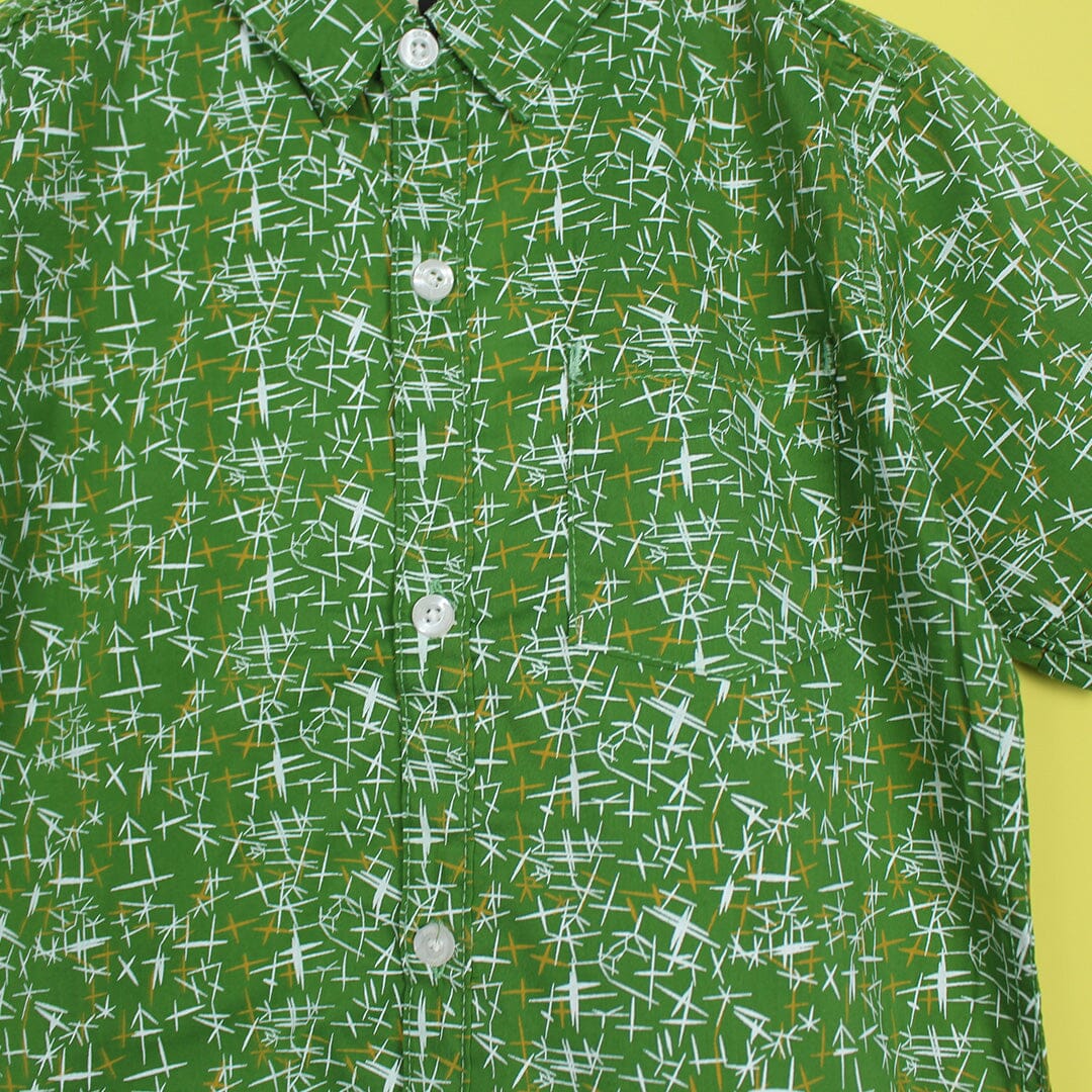 Decent Green Themed Stylish Boys Casual Shirt Casual Shirt Iluvlittlepeople 