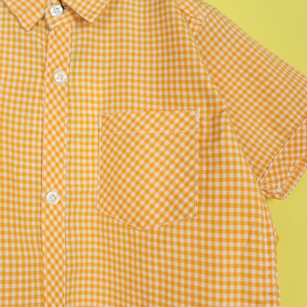 Decent Yellow Themed Stylish Boys Casual Shirt Casual Shirt Iluvlittlepeople 