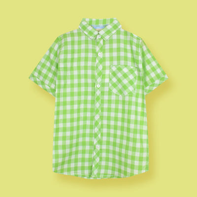 Decent Green Themed Stylish Boys Casual Shirt Casual Shirt Iluvlittlepeople 2-3 Years Green Summer