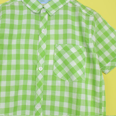 Decent Green Themed Stylish Boys Casual Shirt Casual Shirt Iluvlittlepeople 