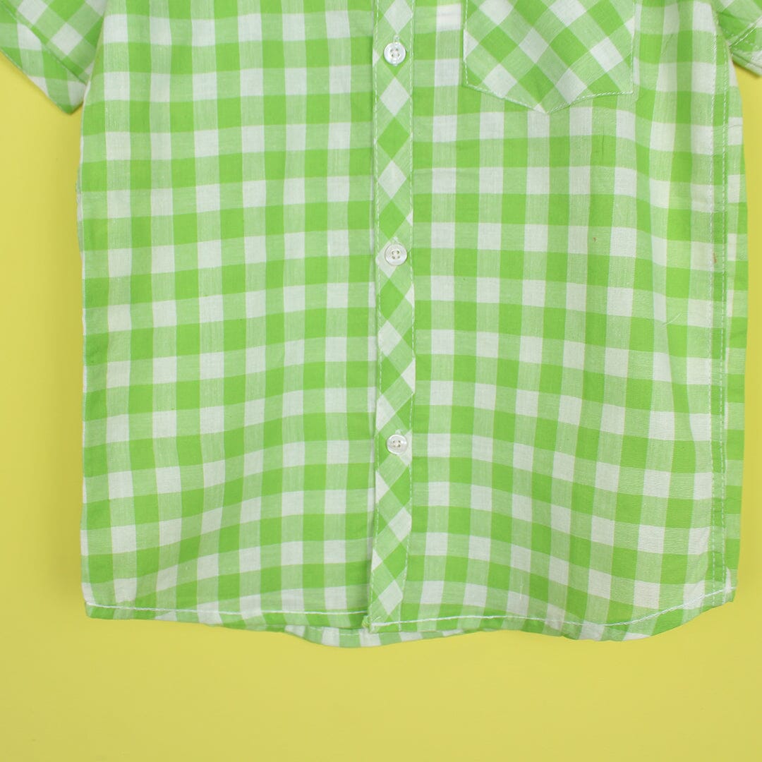 Decent Green Themed Stylish Boys Casual Shirt Casual Shirt Iluvlittlepeople 