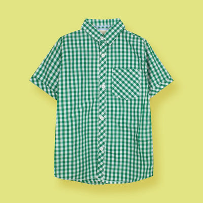 Decent Green Themed Stylish Boys Casual Shirt Casual Shirt Iluvlittlepeople 2-3 Years Green Summer