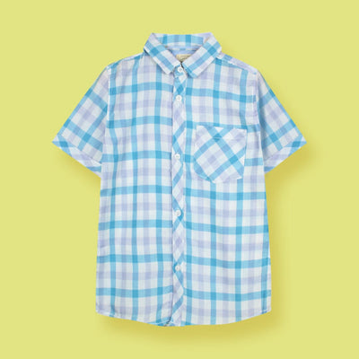 Decent Blue Themed Stylish Boys Casual Shirt Casual Shirt Iluvlittlepeople 2-3 Years Blue Summer