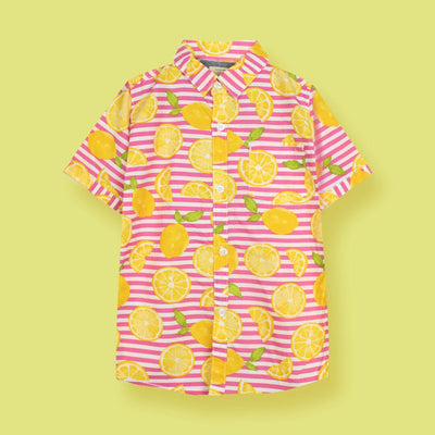 Decent Pink Themed Stylish Boys Casual Shirt Casual Shirt Iluvlittlepeople 2-3 Years Pink Summer