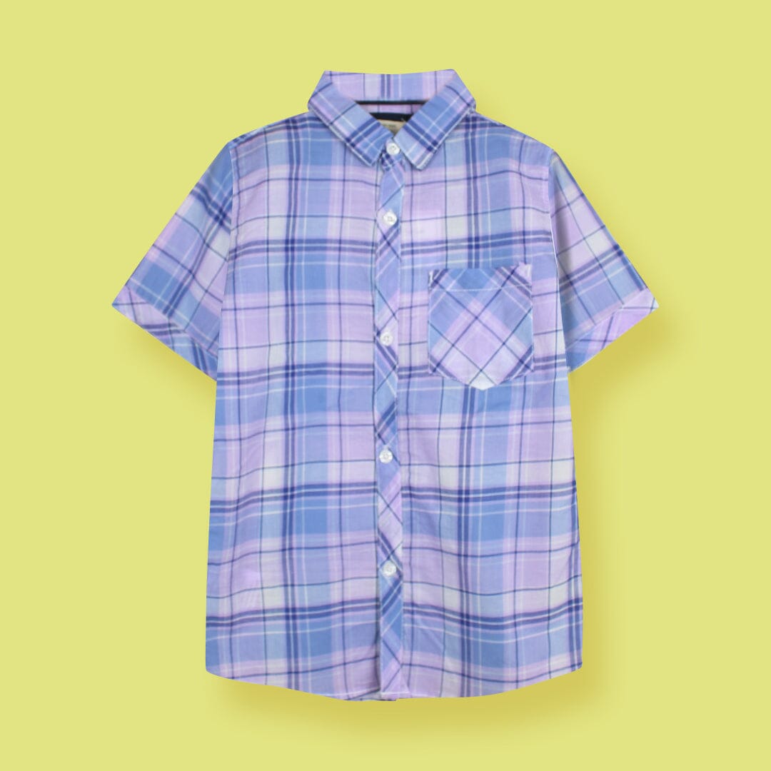 Decent Purple Themed Stylish Boys Casual Shirt Casual Shirt Iluvlittlepeople 2-3 Years Purple Summer