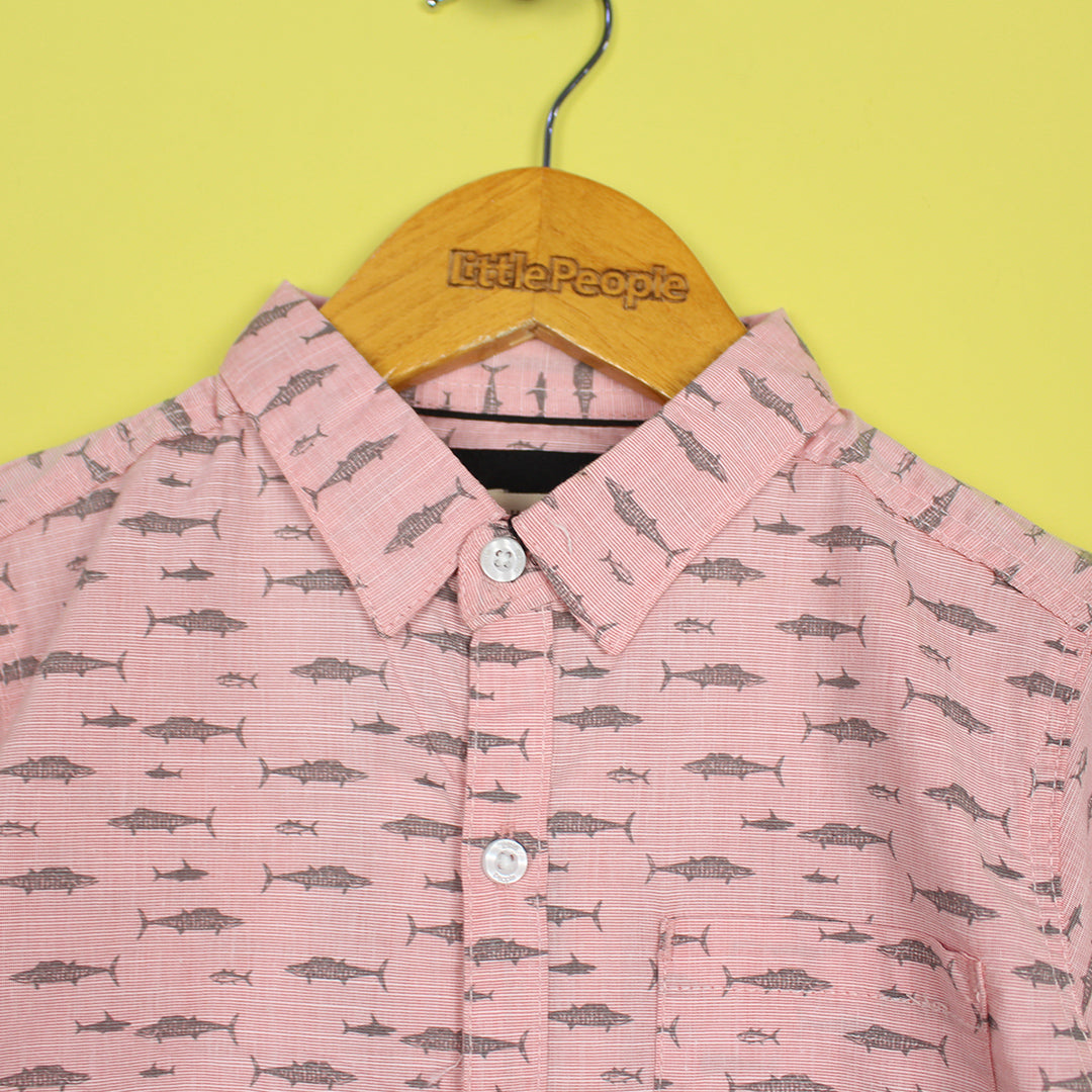 Decent Peach Themed Stylish Boys Casual Shirt Casual Shirt Iluvlittlepeople 