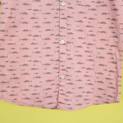 Decent Peach Themed Stylish Boys Casual Shirt