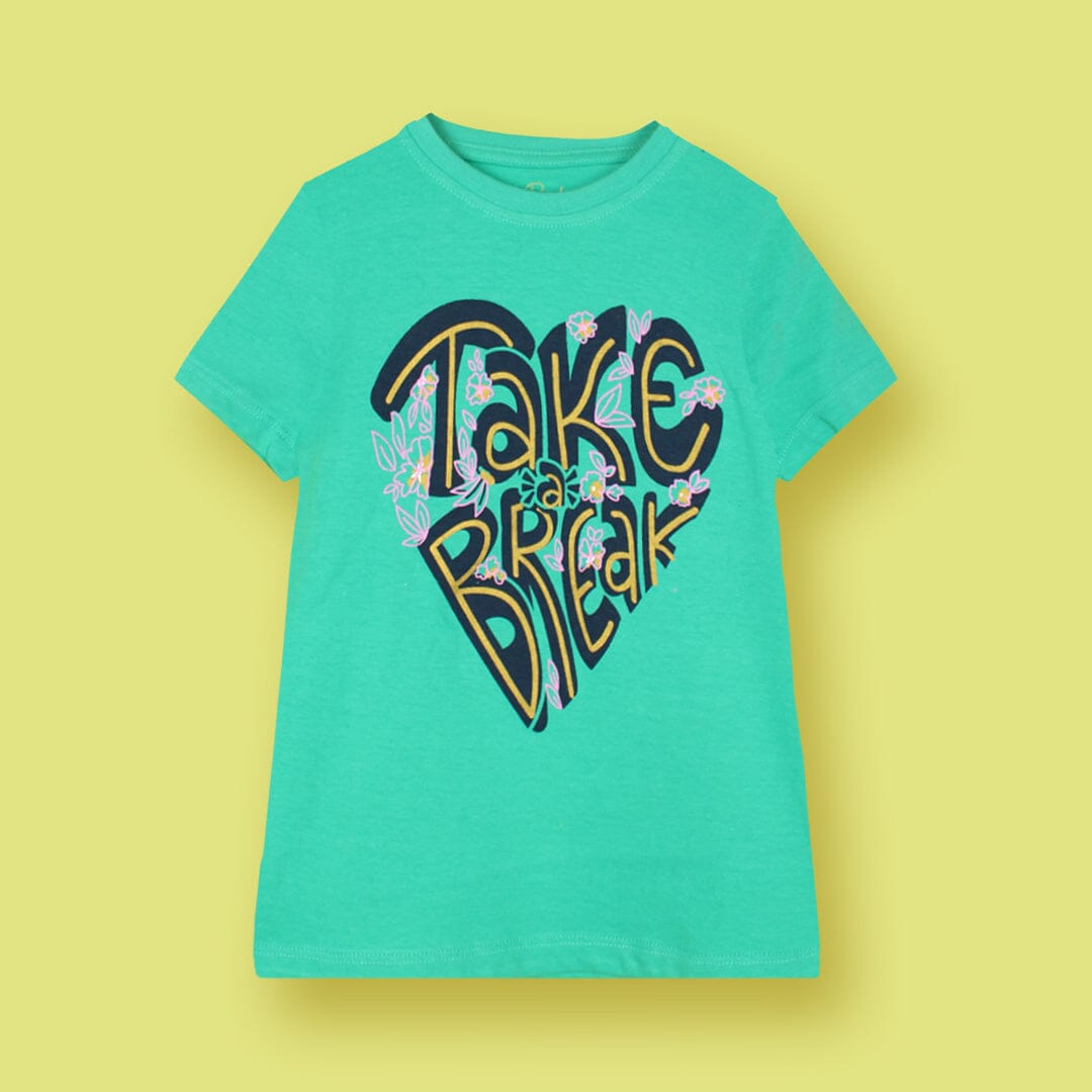 Green Themed Decent Girls T-Shirt T-Shirt Iluvlittlepeople 3-4 Years Green Summer