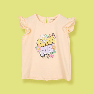 Attractive Peach Themed Girls T-Shirt T-Shirt Iluvlittlepeople 3-6 Months Peach Summer