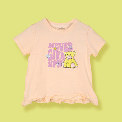 Attractive Peach Themed Girls T-Shirt T-Shirt Iluvlittlepeople 3-6 Months Peach Summer