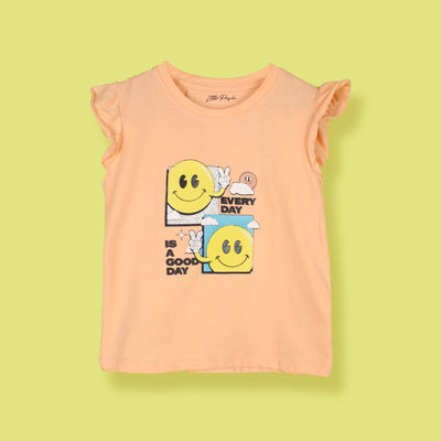 Attractive Peach Themed Girls T-Shirt T-Shirt Iluvlittlepeople 3-6 Months Peach Summer