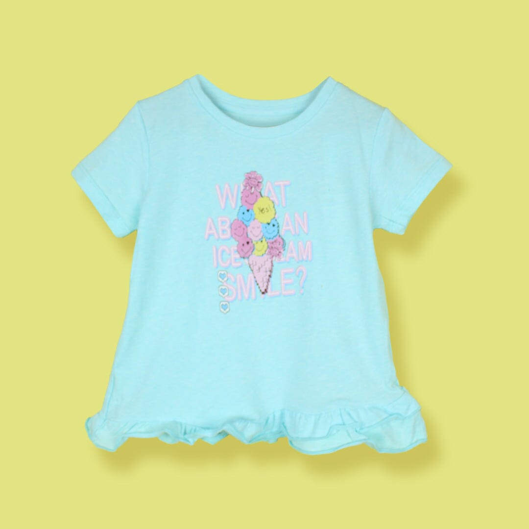 Attractive Blue Themed Girls T-Shirt T-Shirt Iluvlittlepeople 3-6 Months Blue Summer